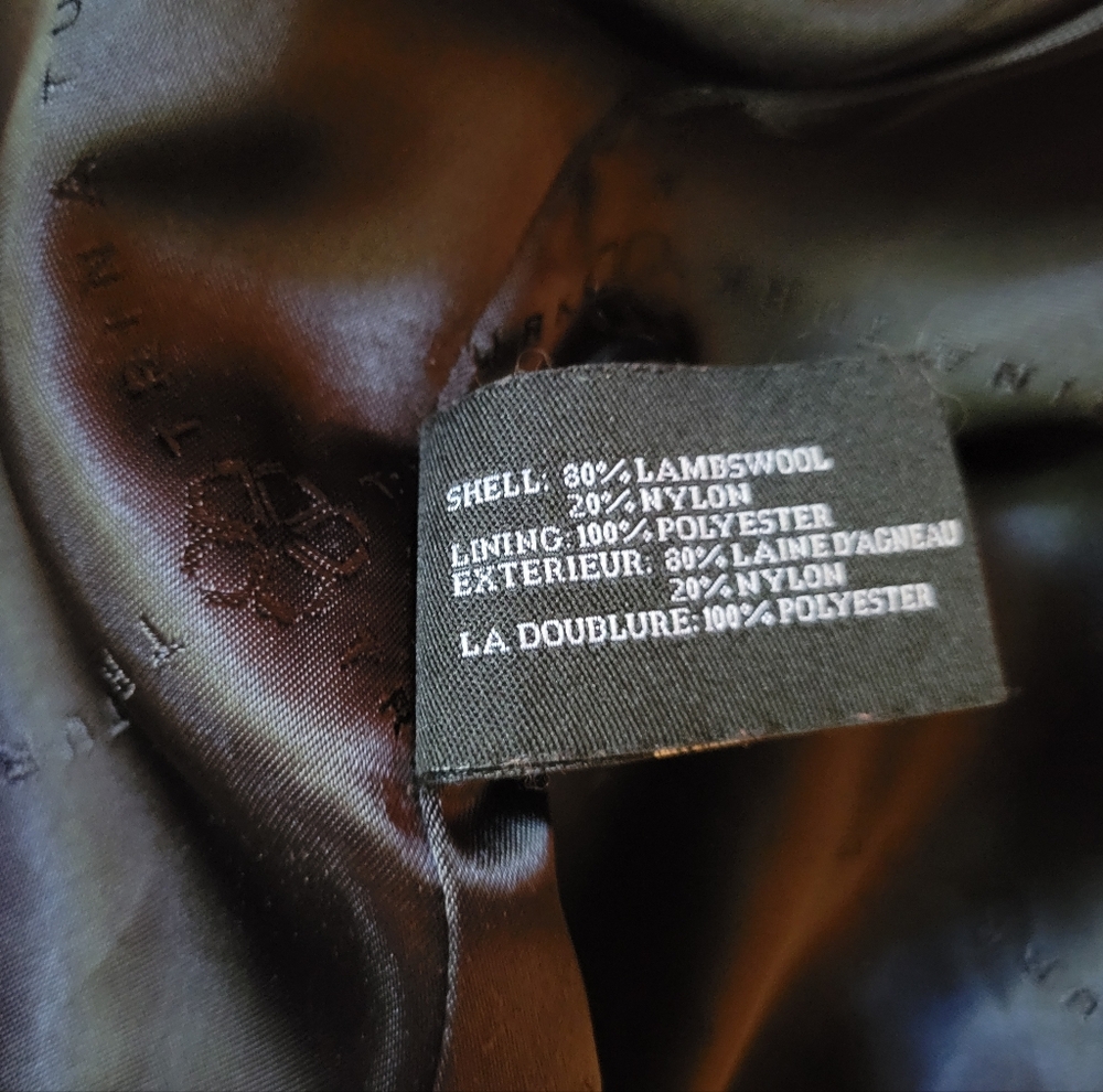Trina Turk MSRP $589 Lambswool Blend Double- Breasted Black Pea Coat, 10, EUC - Picture 15 of 16